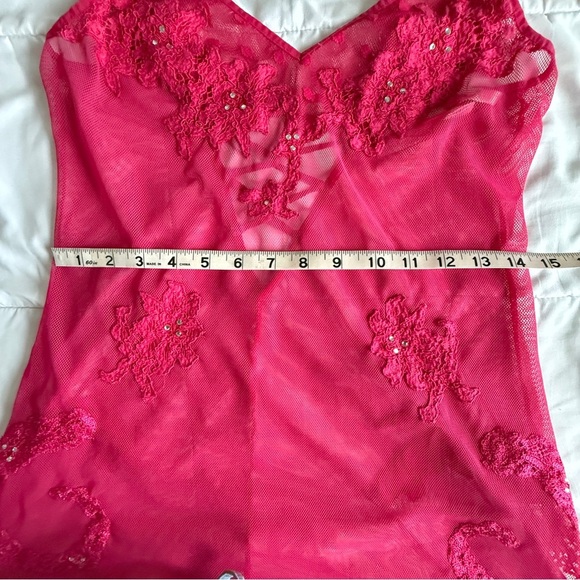 Vintage Victoria’s Secret Mesh Embroidered Babydoll Slip Women’s S Y2K Pink - Picture 12 of 13